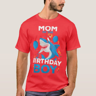 Mum of The Birthday Boy Shark Ocean Theme Matching T-Shirt