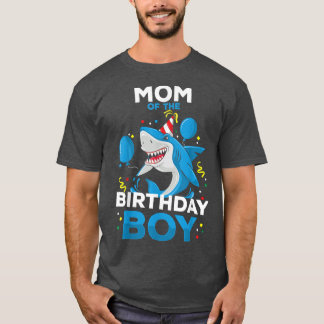Mum of The Birthday Boy Shark Ocean Theme Matching T-Shirt