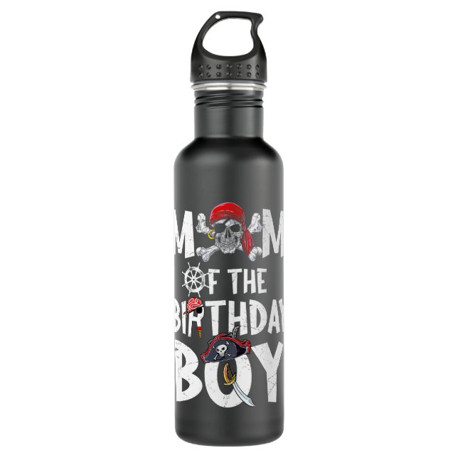 Mum of the Birthday Boy shirt Pirate Mummy Mama Mo 710 Ml Water Bottle (Front)