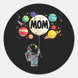 Mum of The Birthday Boy Space Astronaut 1st Birthd Classic Round Sticker