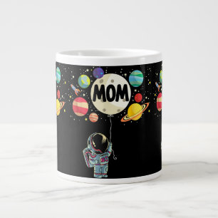 Mum of The Birthday Boy Space Astronaut 1st Birthd Large Coffee Mug