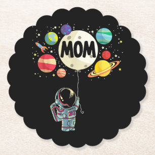Mum of The Birthday Boy Space Astronaut 1st Birthd Paper Coaster