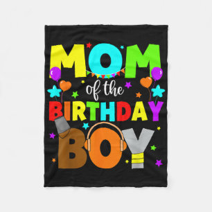 Mum Of The Birthday Boy Sprunky Colourful Party Fo Fleece Blanket