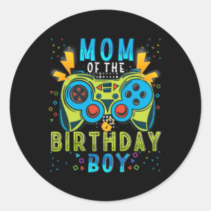Mum Of The Birthday Boy Video Game Matching Birthd Classic Round Sticker