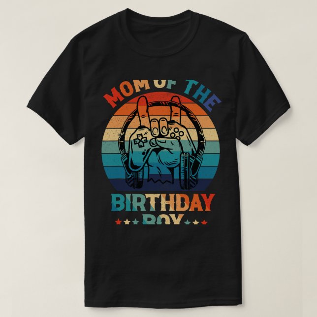 Mum Of The Birthday Boy Video Game Shirt Gamer Mum (Design Front)