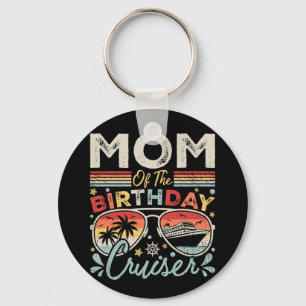 Mum of the Birthday Cruiser Vacation Circle Key Ring