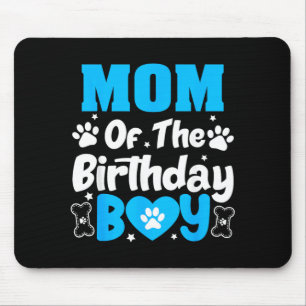 Mum of The Birthday Dog Paw Family Matching Party Mouse Pad