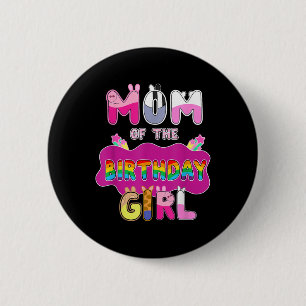 Mum Of The Birthday Girl Family Pig Party Decorati 6 Cm Round Badge