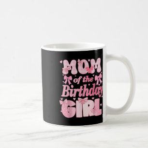 Mum Of The Birthday Girl Family Pink Coquette Bow  Coffee Mug