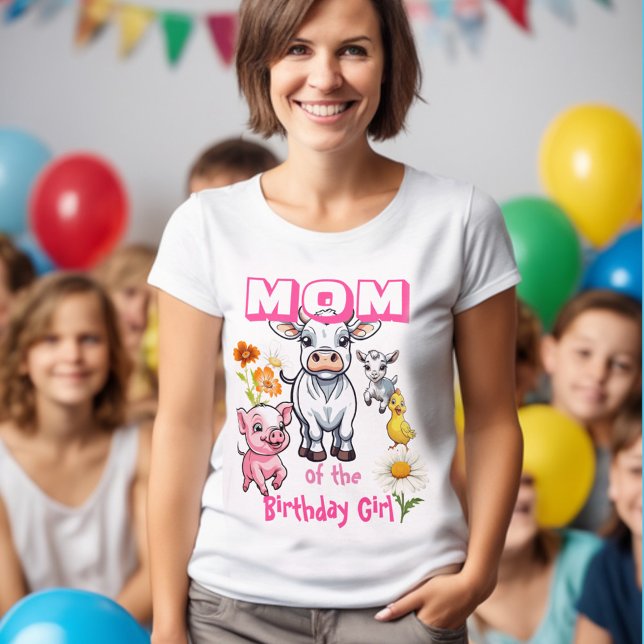 Mum of the Birthday Girl Farm Animals Party T-Shirt (Creator Uploaded)