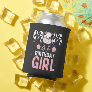 Mum of The Birthday Girl Farm Cow Mummy Mama 1st Can Cooler