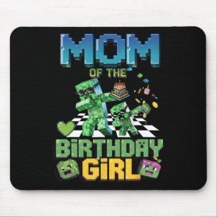 Mum Of The Birthday Girl Funny Video Game Pixel Gi Mouse Pad