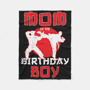 Mum Of The Birthday Karate Taekwondo Boy Martial A Fleece Blanket
