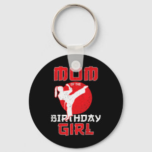 Mum Of The Birthday Karate Taekwondo Girl Martial Key Ring