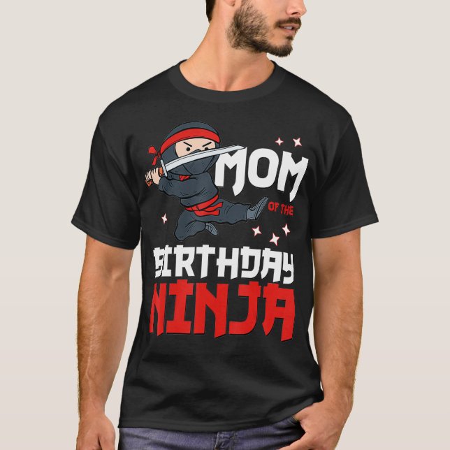 Mum of the Birthday Ninja Mummy Party Best Boy T-Shirt (Front)