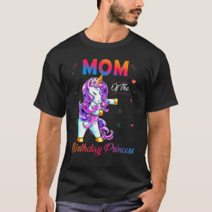 Mum Of The Birthday Princess Flossing Unicorn Men  T-Shirt