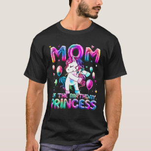 Mum of the Birthday Princess Girl Flossing Unicorn T-Shirt