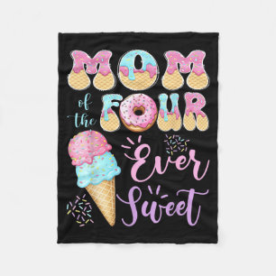 Mum of The Four Ever Sweet Ice Cream 4th Birthday Fleece Blanket