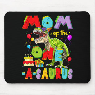 Mum of the one-a-saurus 1st birthday boy dinosaur mouse pad