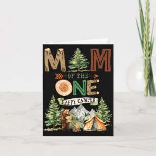 Mum of the one happy camper 1st birthday camping  card