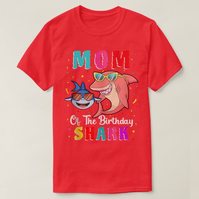 Mum Of The Shark Birthday Family Matching Birthday T-Shirt (Design Front)