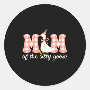 Mum of the silly goose birthday girl party family classic round sticker
