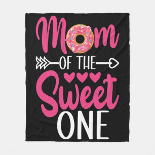 Mum of the Sweet One Sprinkled Doughnut Fleece Blanket