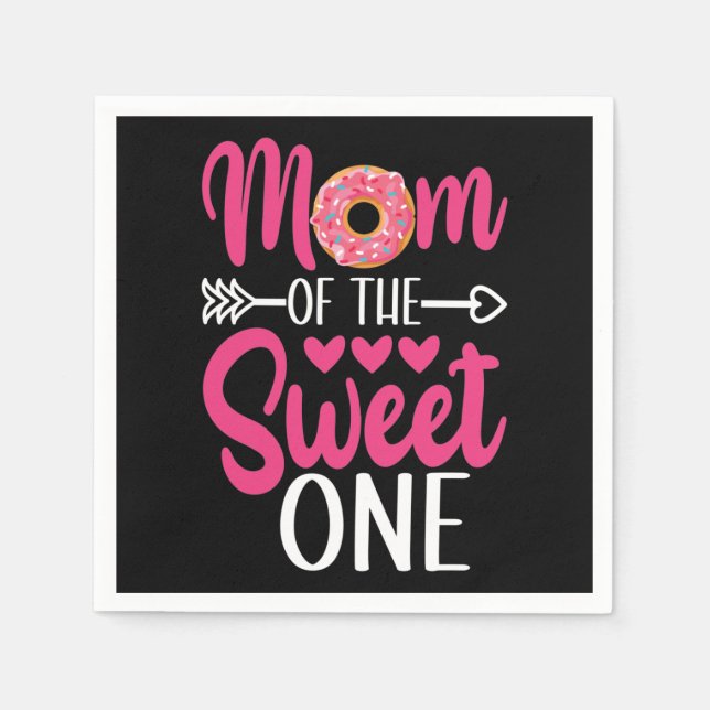 Mum of the Sweet One Sprinkled Doughnut Napkin (Front)