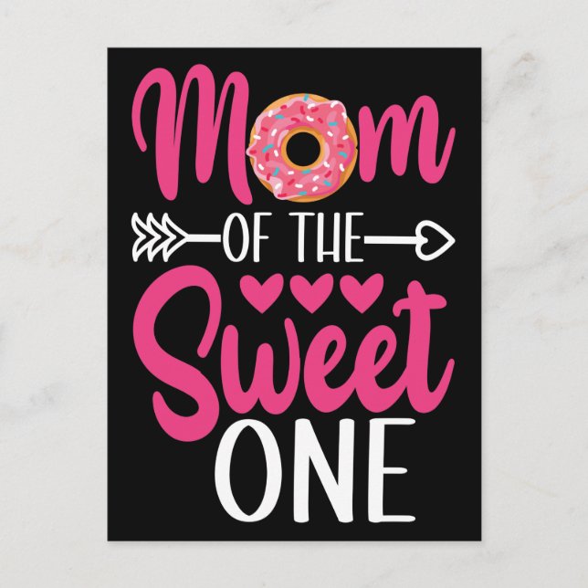 Mum of the Sweet One Sprinkled Doughnut Postcard (Front)
