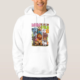 Mum of the Wild & 6 Zoo Theme Jungle Animal 6th Bi Hoodie