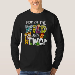 Mum Of The Wild And Two Zoo Safari Jungle Birthday T-Shirt