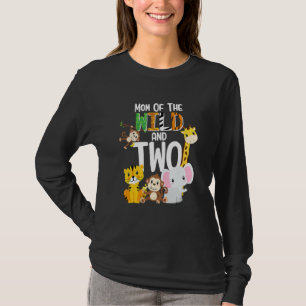 Mum Of The Wild And Two Zoo Theme Birthday Safari T-Shirt