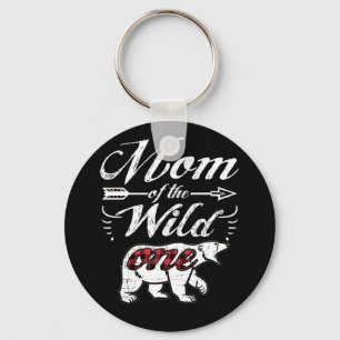 Mum Of The Wild One Bear Lumberjack 1st Birthday Key Ring