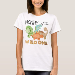 Mum of the Wild One Dinosaurs Birthday T-Shirt