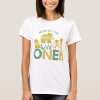 Mum of the Wild One Safari 1st Birthday Gold Green