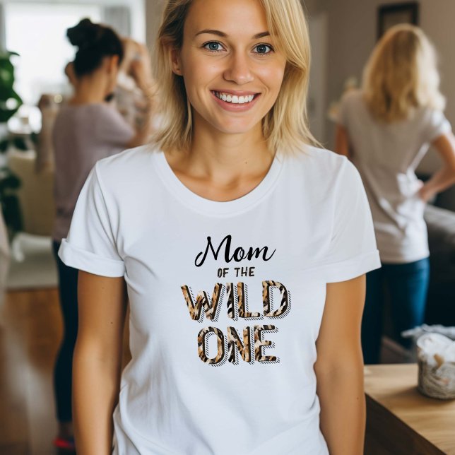 Mum of the Wild One T-Shirt (Mom of the wild one, Baby boy 1st birthday animal print, parents t-shirt.)