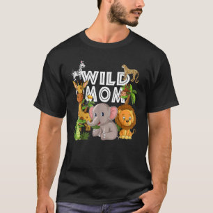 Mum Of The Wild One Zoo Birthday 1st Safari Jungle T-Shirt