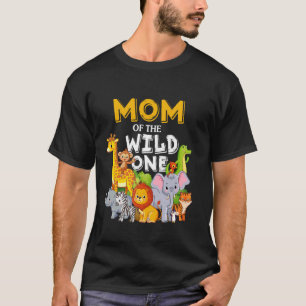 Mum of the Wild One Zoo Birthday Safari Jungle Ani T-Shirt