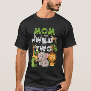 Mum Of The Wild Two Zoo Birthday Safari Jungle Ani T-Shirt