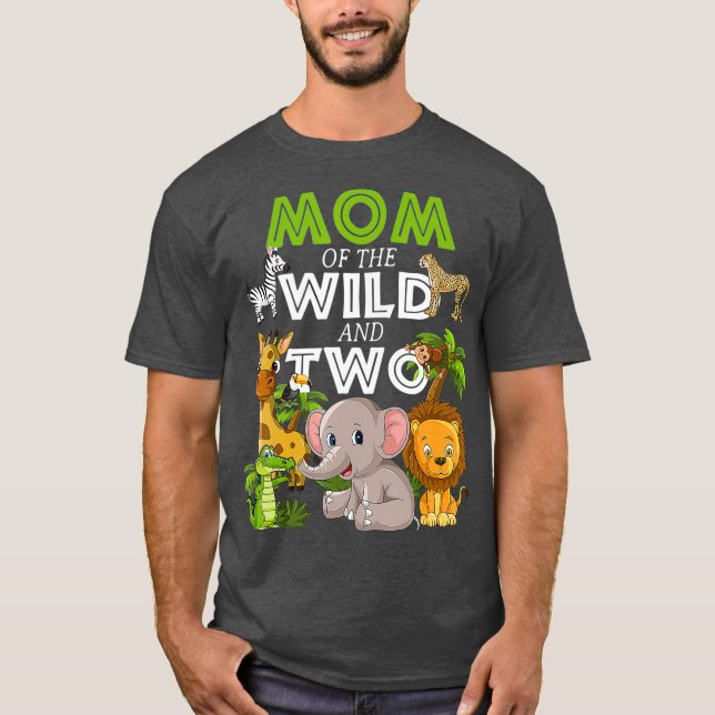 Mum of the Wild Two Zoo Birthday Safari Jungle T-Shirt (Front)