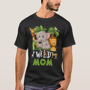 Mum Of The Wild Zoo Birthday Safari Jungle Animal  T-Shirt