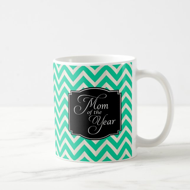 Mum of the Year Chevron Stripes Coffee Mug (Right)