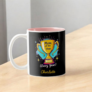 Mum of the Year   Funny & Cute Mother's Day Two-Tone Coffee Mug