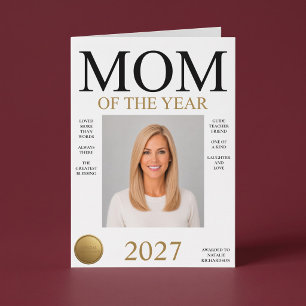 Mum Of The Year Photo (White Only) Mother's Day Card