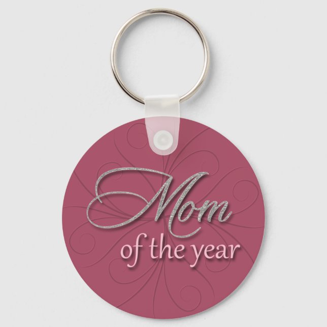 Mum of the year purple keychain (Front)
