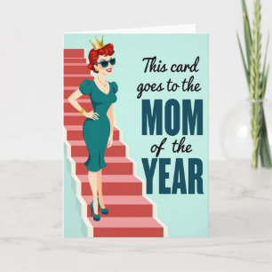 Mum Of The Year Retro Style Card