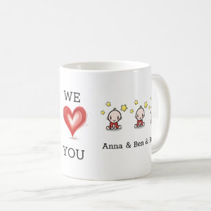 Mum Of Triplets Gift, We Love You, Customise,  Coffee Mug