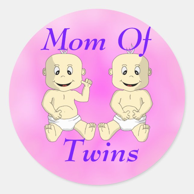 Mum Of Twin Babies Sticker (Front)