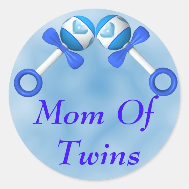 Mum Of Twin Boys Sticker (Front)