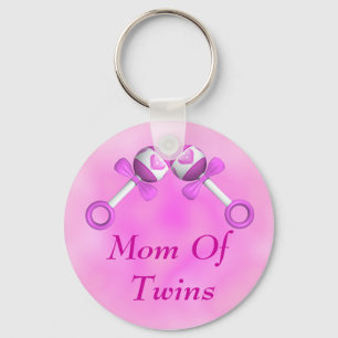 Mum Of Twin Girls Keychain